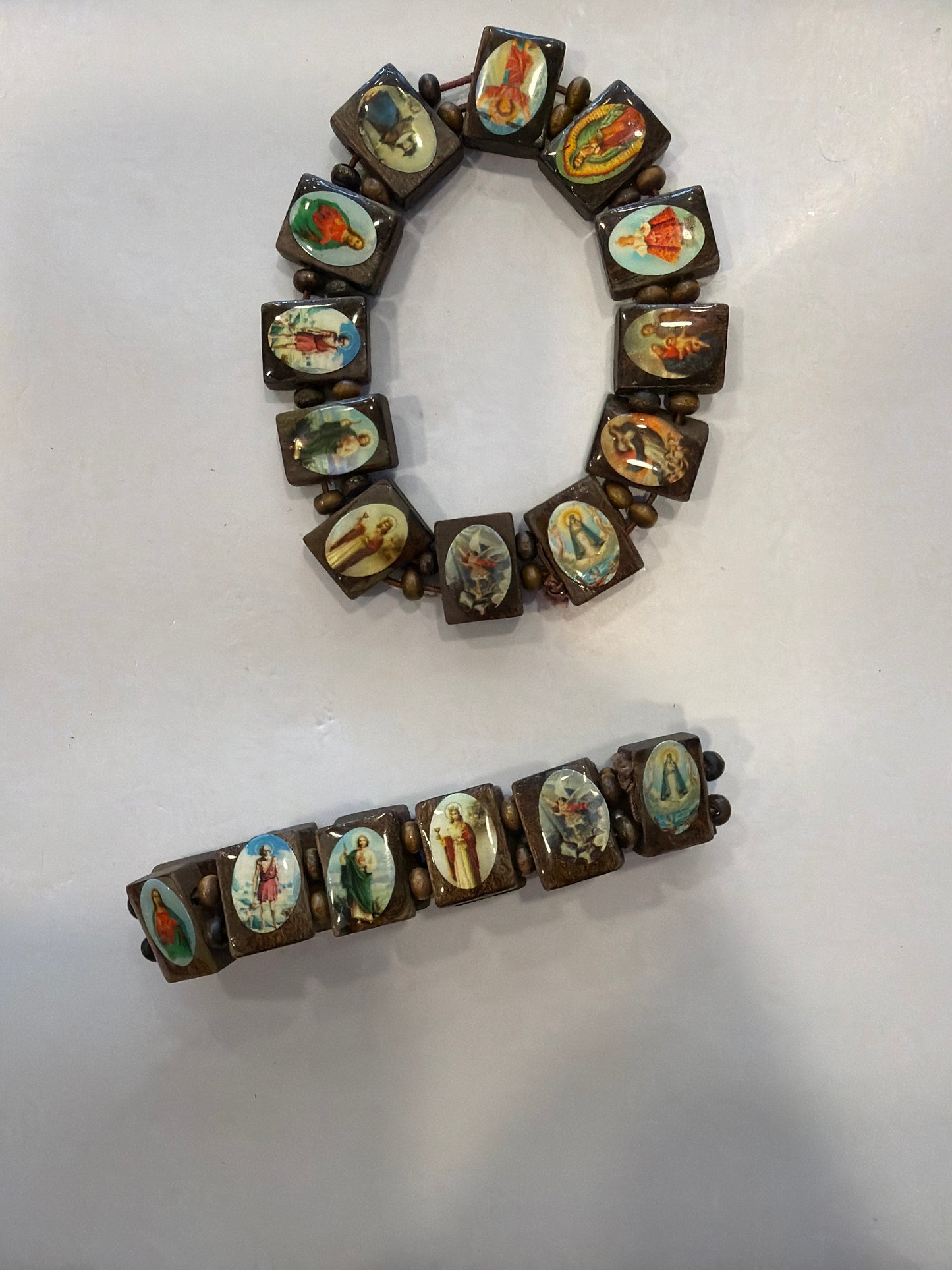 Saint wood bracelet