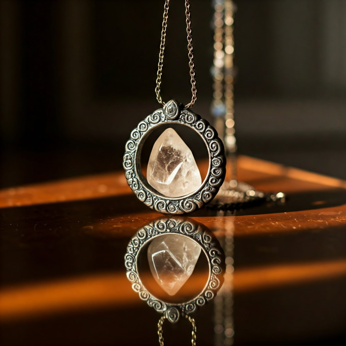 Crystal Holder Necklace w/ Stones